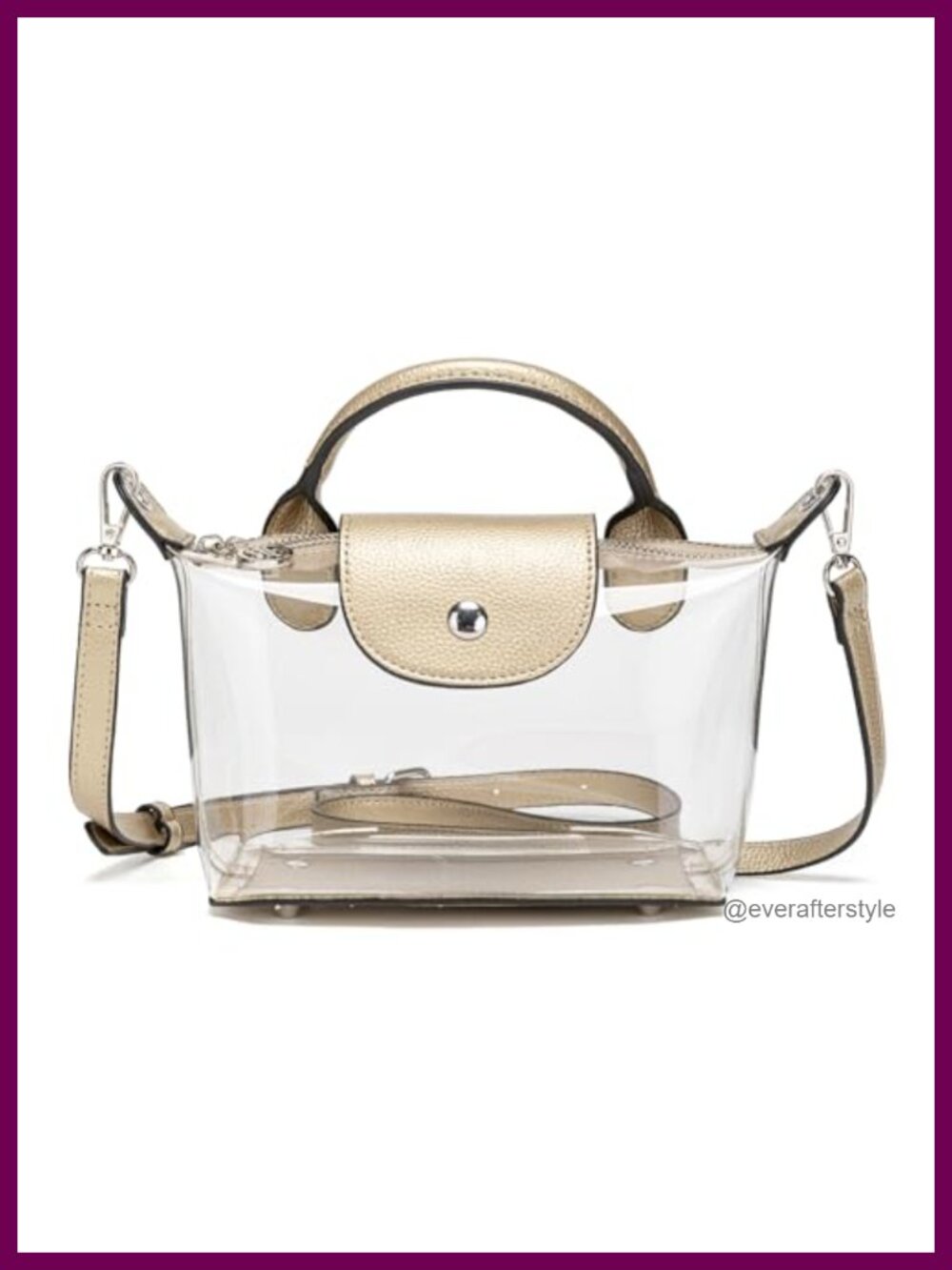 Clear Stadium Approved Crossbody Bag Vegan Leather Trim TPU Purse for Concerts